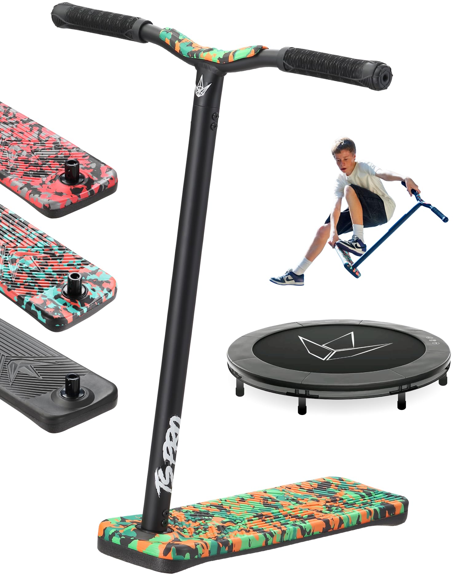 Envy Scooters TS Pro - Training Scooter - Practice Scooter Tricks Indoors and Outdoors Confidently - Trampoline Scooter for Beginners and Pros