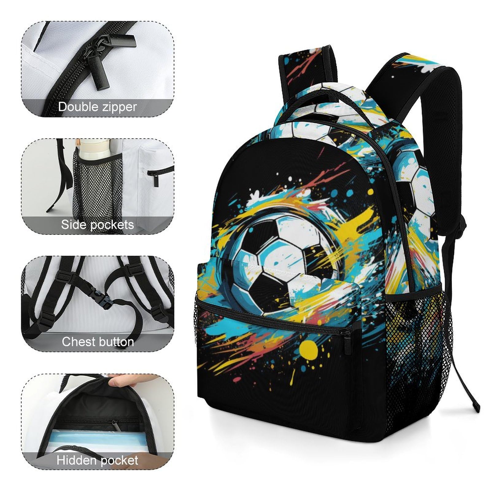 Sac A Dos Football Cartables Enfants Sportif Sac D'éCole Sac Ecole Sac Scolaire Pour Garcon Filles One Size