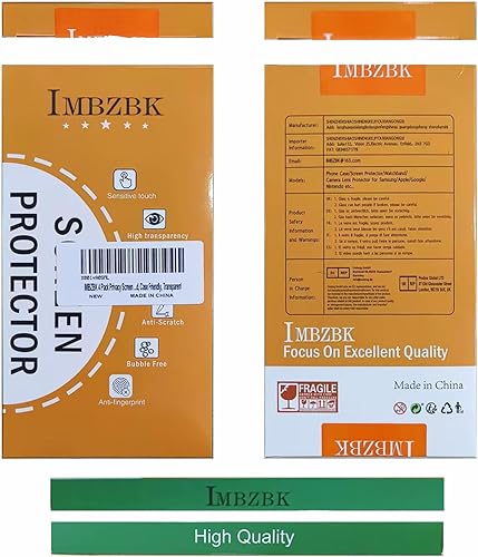 Miniatura 8 de IMBZBK Paquete de 4 protectores de pantalla de privacidad para iPhone 15 de vidrio templado con 4 protectores de lente de cámara, accesorios 9H anti