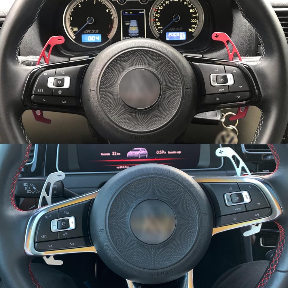 Paddle Shifter Extensions do VW Golf GTI MK7 R-line GTD GTE POLO GTI Scirocco 2019 metalowe czerwone