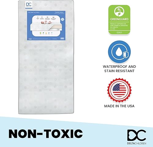 Miniatura 2 de Delta Children Twinkle Galaxy - Juego de 2 sábanas ajustables de doble cara con núcleo de fibra reciclada para cuna y niños pequeños (paquete de 2