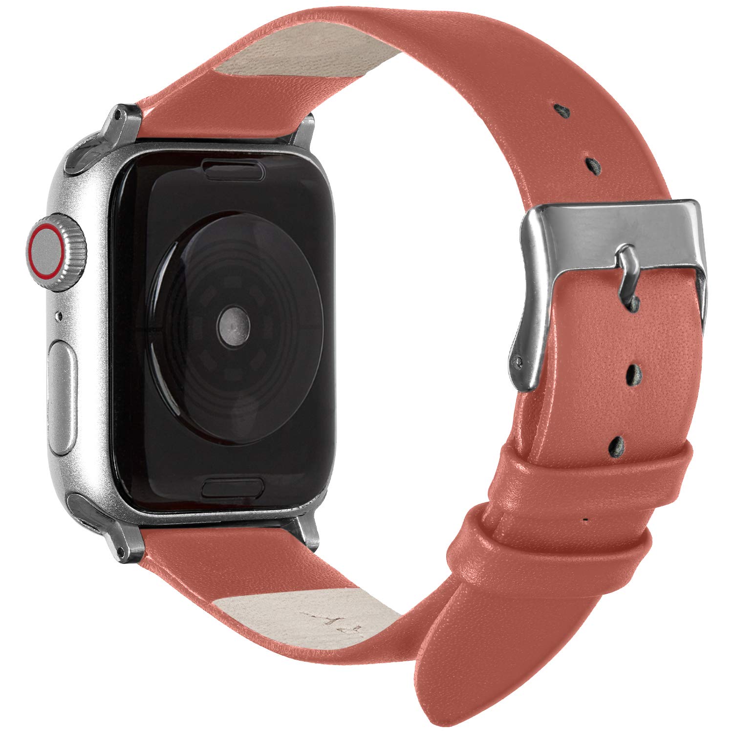 Wildery® Genuine Leather Strap 10 Colours Compatible with Apple Watch Strap 38 mm 40 mm 42 mm 44 mm Series SE/6/5/4/3/2/1 /#Slim IWatch WI509S