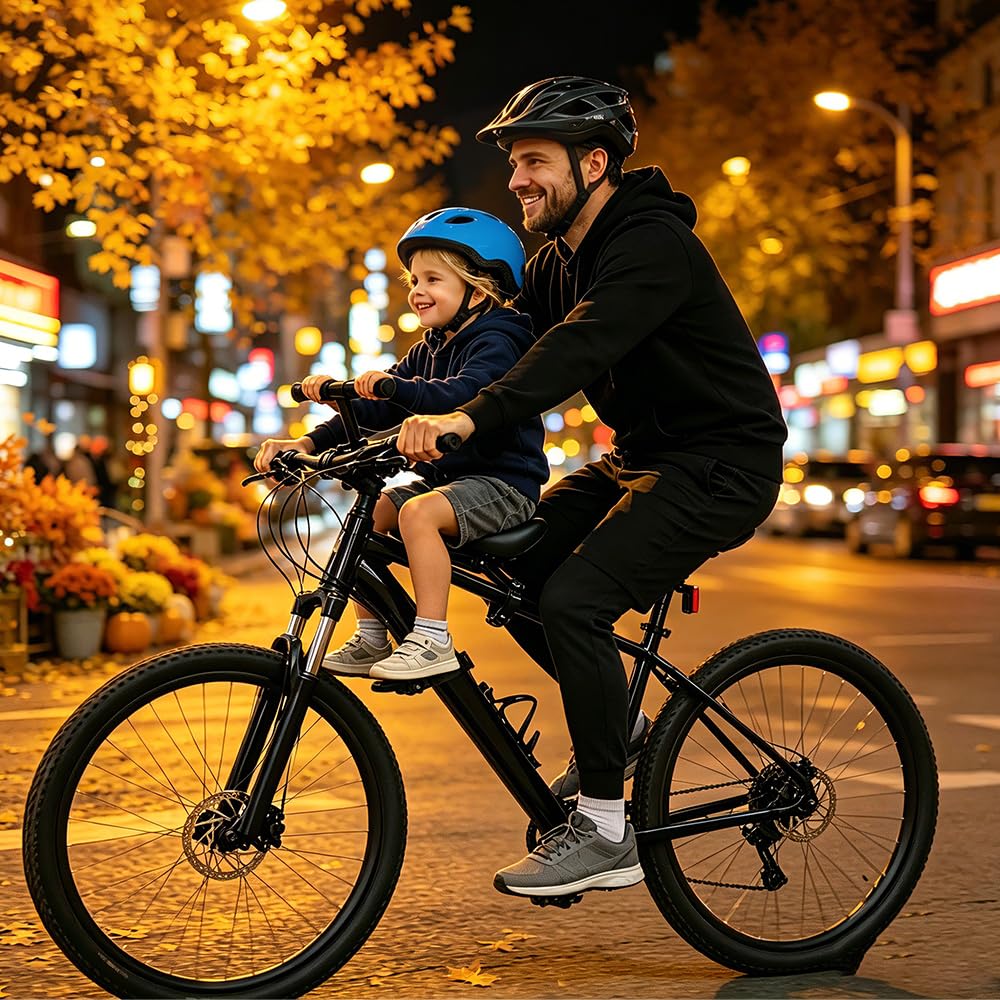 Fahrradsitz Kinder Vorne, Kindersitz Fahrrad Vorne mit Pedal & Lenker, Abnehmbarer Fahrrad Kindersitz Vorne für MTB Erwachsenen Stadt Fahrräder Radfahren