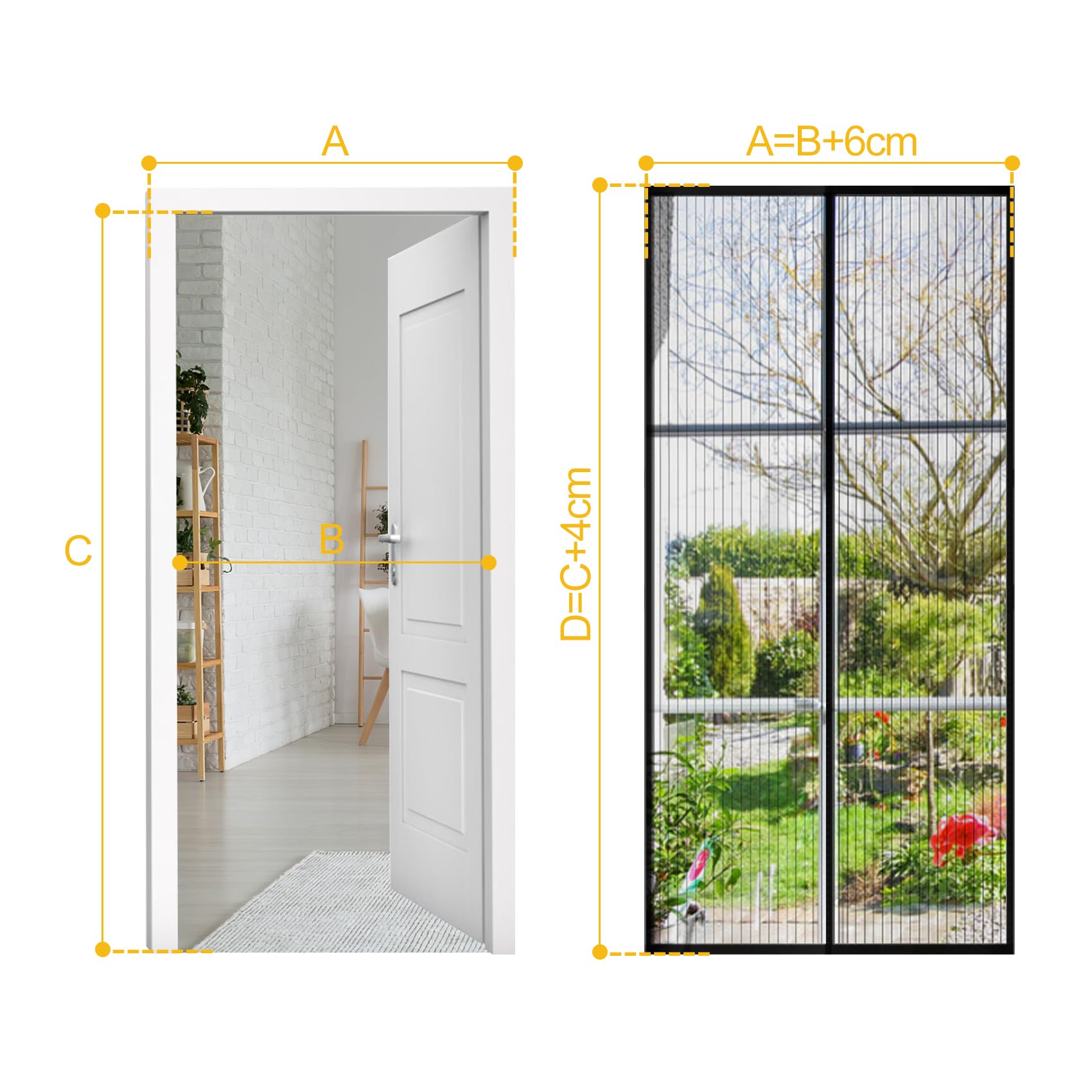 ViShawtek Zanzariera Magnetica per Porte Finestra, Zanzariere con Calamita Tenda Porta, Balcone Resistente Traspirante Tenda Zanzariere a Calamita Zanzariera Porta per Casa Ufficio Nero 100x220cm