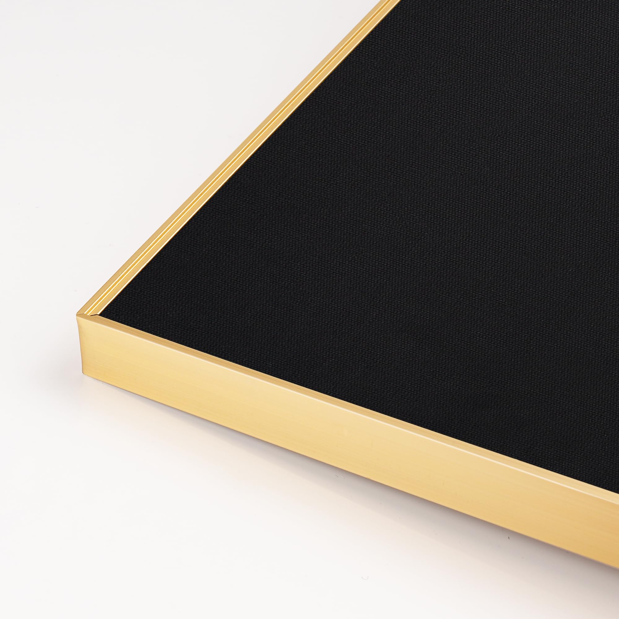 Lightomorrow Pinnwand, 76,2 x 50,8 cm, schwarze Pinnwand, goldener Aluminiumrahmen, Stoffkorktafel mit 10 Reißzwecken
