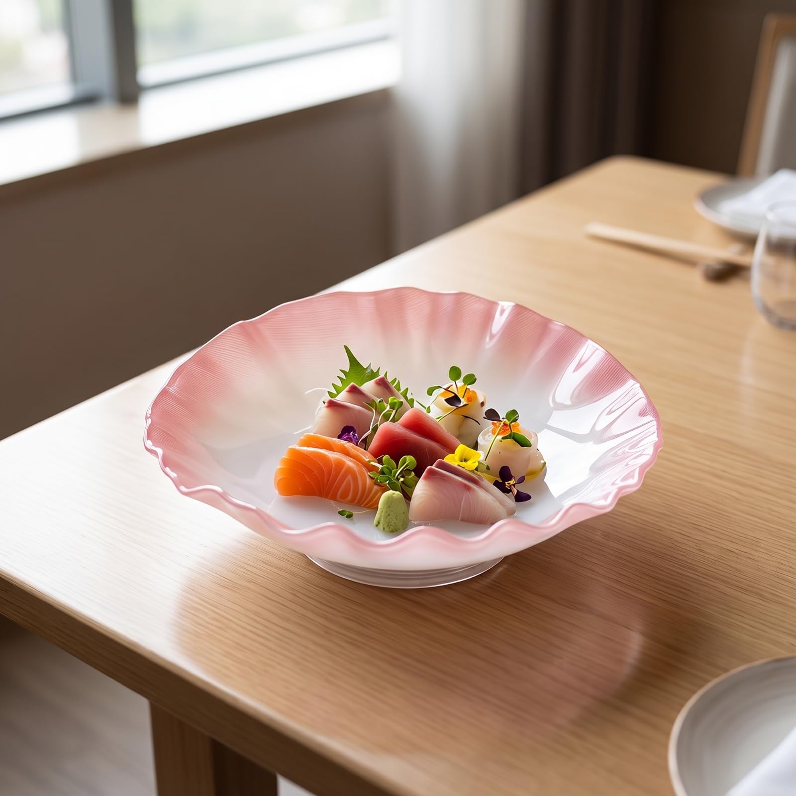 Colcolo Plat En Verre avec Bord Vague