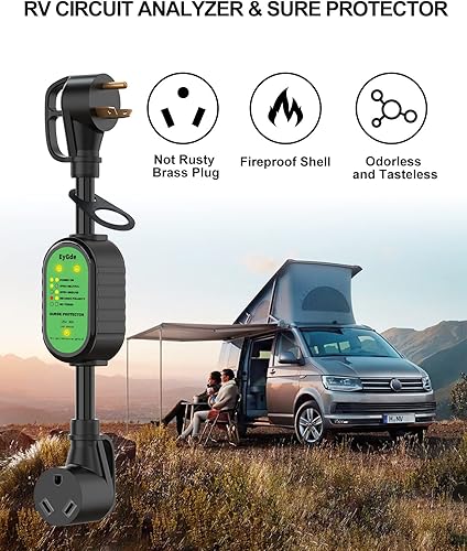 Miniatura 7 de EyGde Adaptador RV de 50 amperios a 30 amperios  protector de sobretensiones RV de 30 amperios analizador de circuitos protector de potencia para