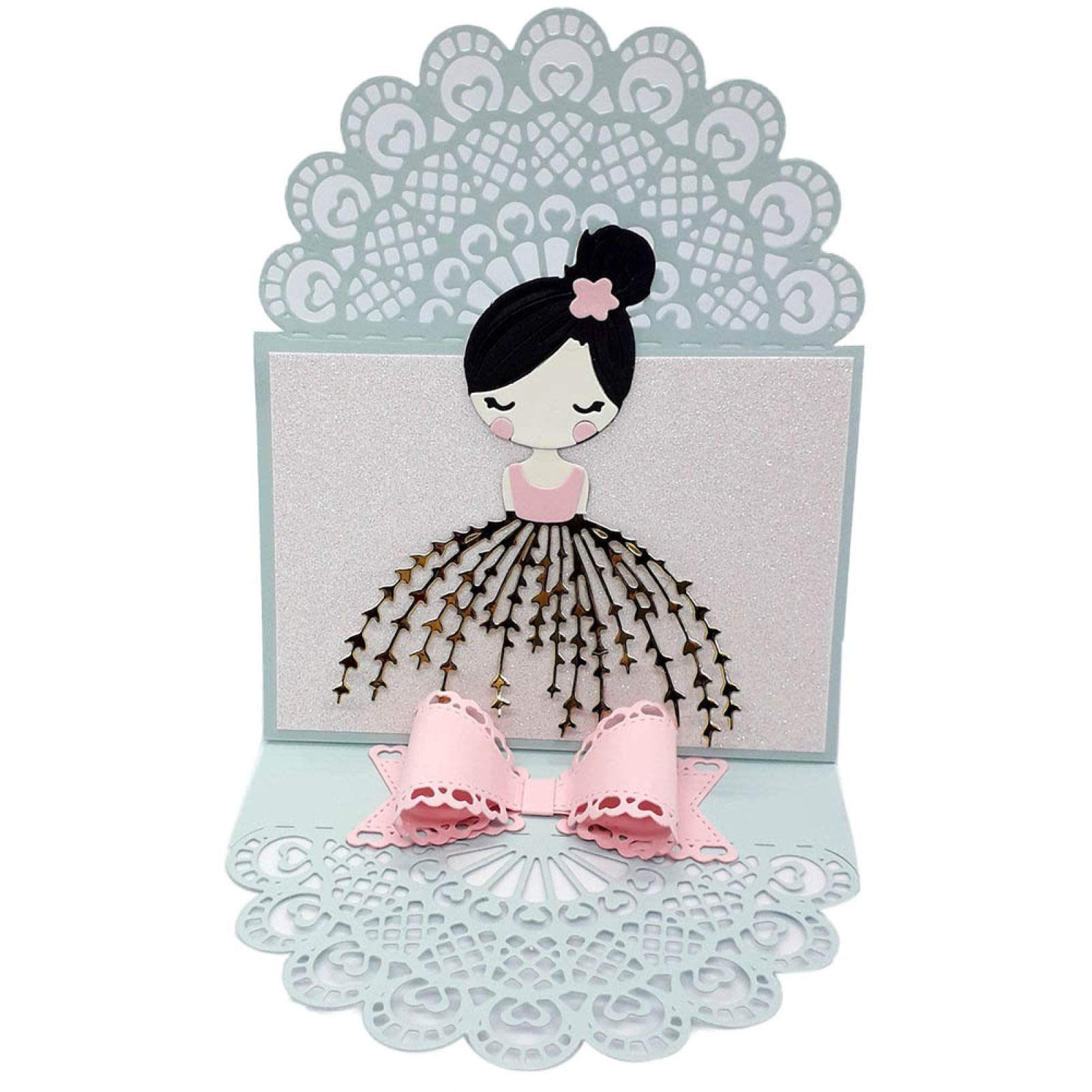 8 stuks Ballerina Snijmallen voor Kaarten Maken, FineGood Elegante Lady Metalen Stansmessen Stencils Ballet Danser Die Cuts voor DIY Verjaardag Bruiloft Kaarten Maken Album Envelop Decor