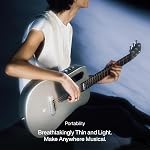 LAVA ME AIR Guitares électriques acoustiques, guitares en fibre de carbone légère et fine FreeBoost Effet magnétique à bord à droite 6 Steels String Acustica Guitarra pour adultes & Ados & Débutant (SILVER)