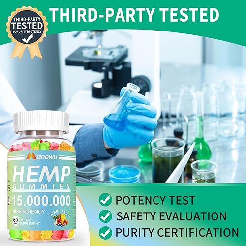 Miniatura 7 de Gomitas de cáñamo orgánicas, de alta potencia para relajación, calma, estrés, estado de ánimo, gomitas veganas comestibles sin OMG para adultos,