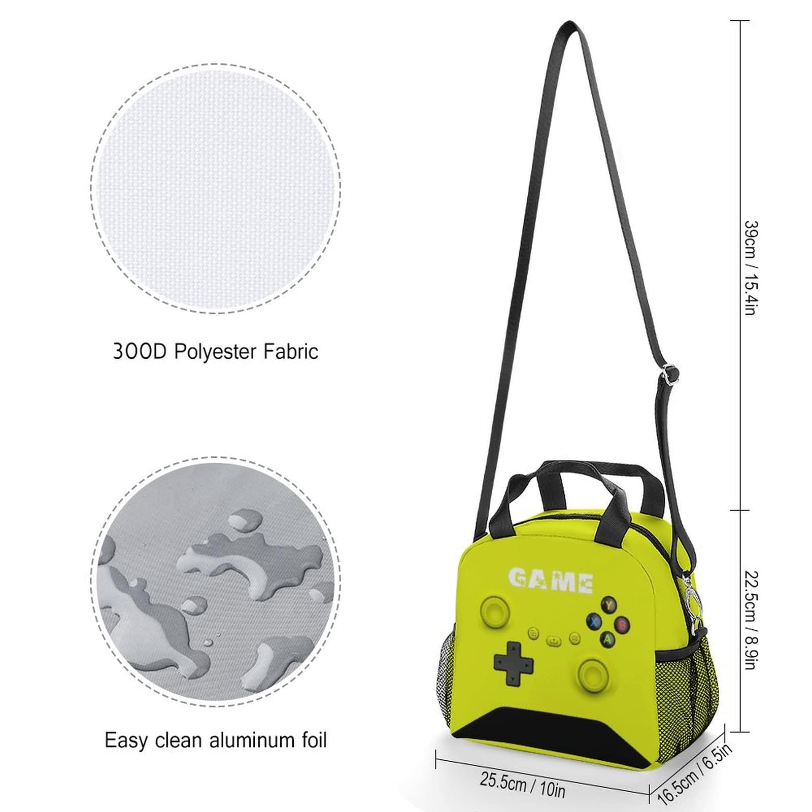 Bolsa de almuerzo de juego para niños y niñas, almuerzo de videojuegos aislada para entrenamiento, viajes, caja reutilizable, caja térmica para comida
