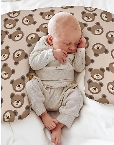 Miniatura 4 de Fundas de almohada neutras de lactancia con diseño de osos bohemios para niños y niñas, lindas fundas de almohada de lactancia para almohadas de