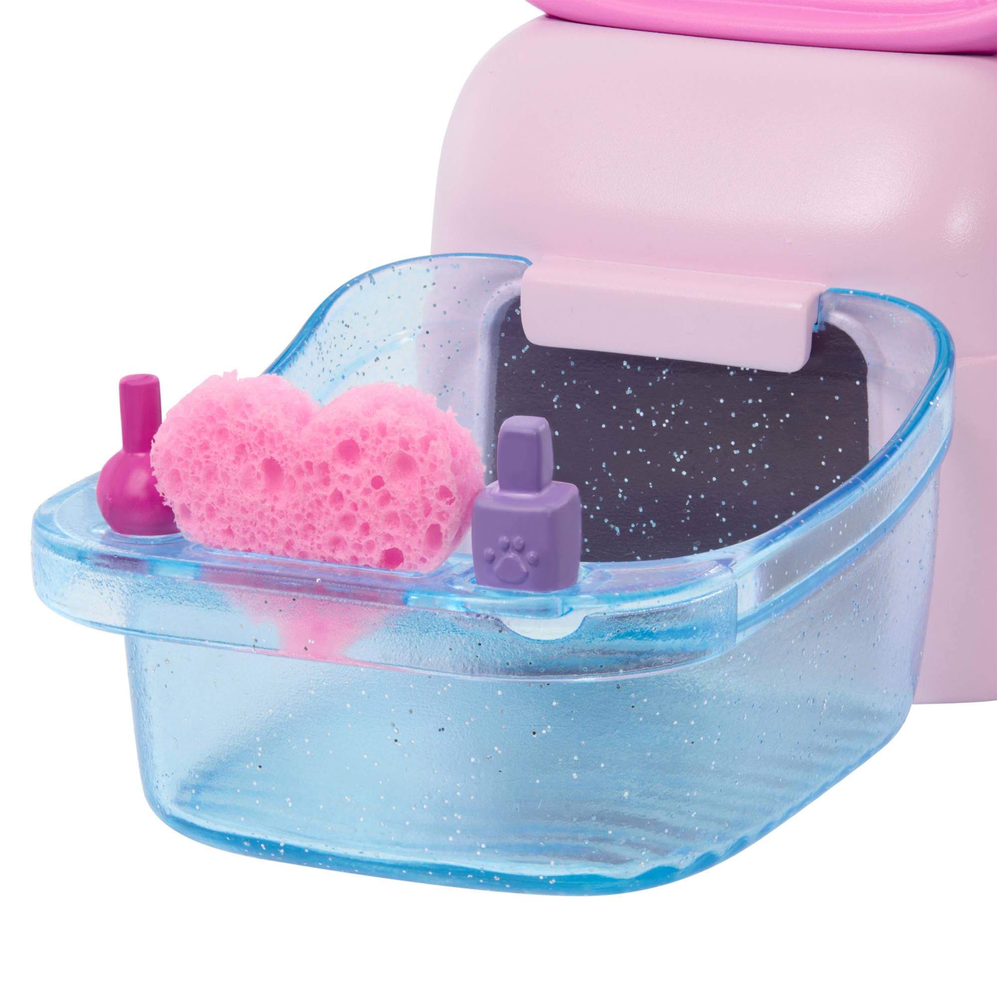 Barbie Mani-Pedi Spa zestaw do zabawy z lalką modową, szczeniakiem i 7 akcesoriami, funkcja zmiany koloru