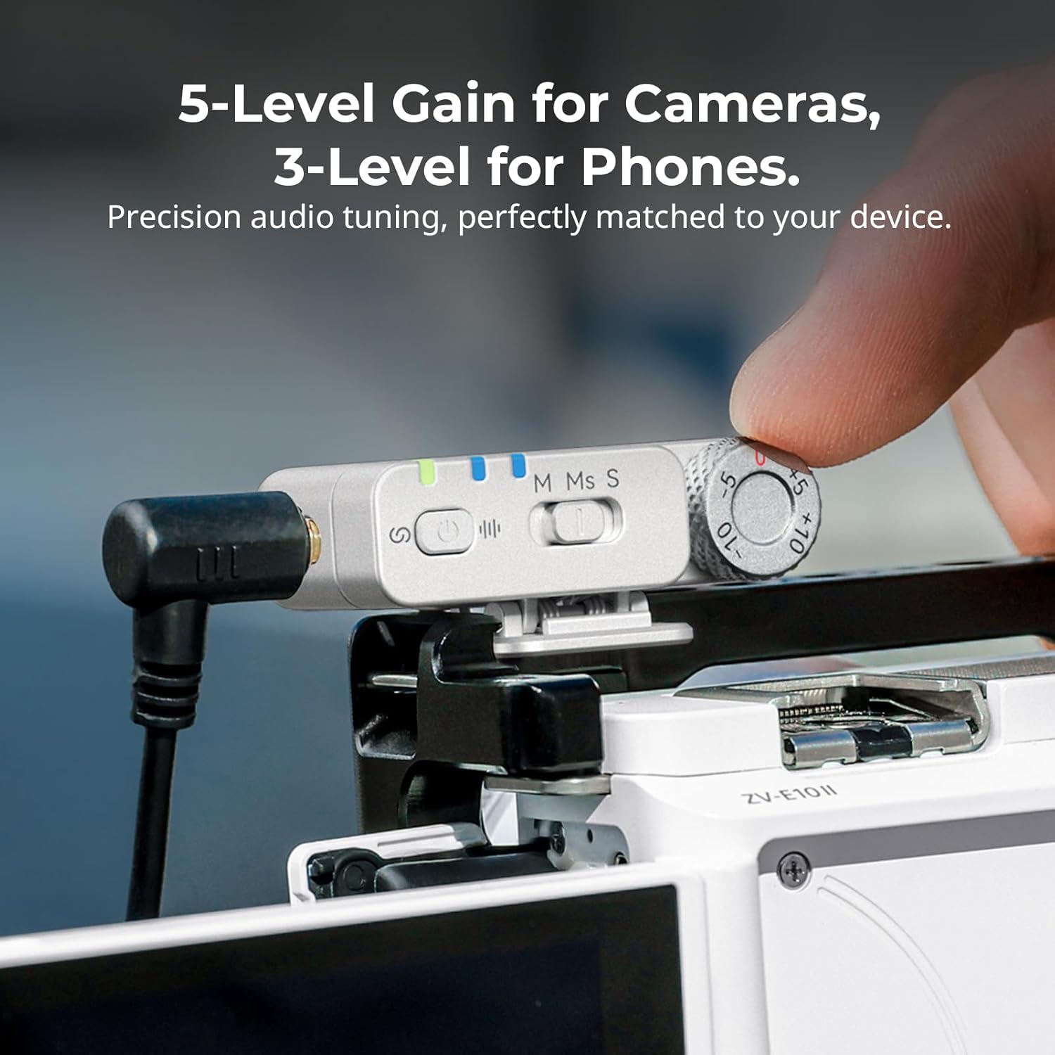 SmallRig Wireless Mic S70 (2 TX + 2 RX + Charging Case), USB-C and 3.5mm Jack Compact Wireless Microphone for Android Phone/Action Camera, 48h Use, Noise Reduction Record for Vlog (White)