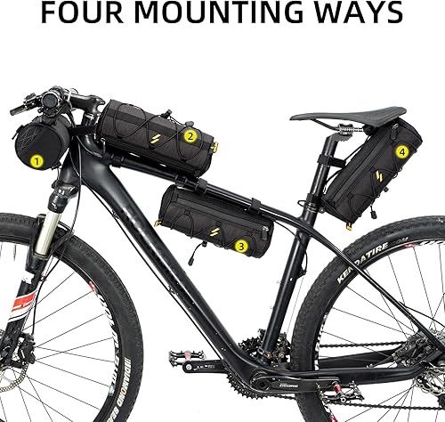 Miniatura 4 de ROCKBROS - Bolsa para manillar de bicicleta pequeña, bolsa de barra de bicicleta práctica, bolsas delanteras de bicicleta, bolsa de almacenamiento