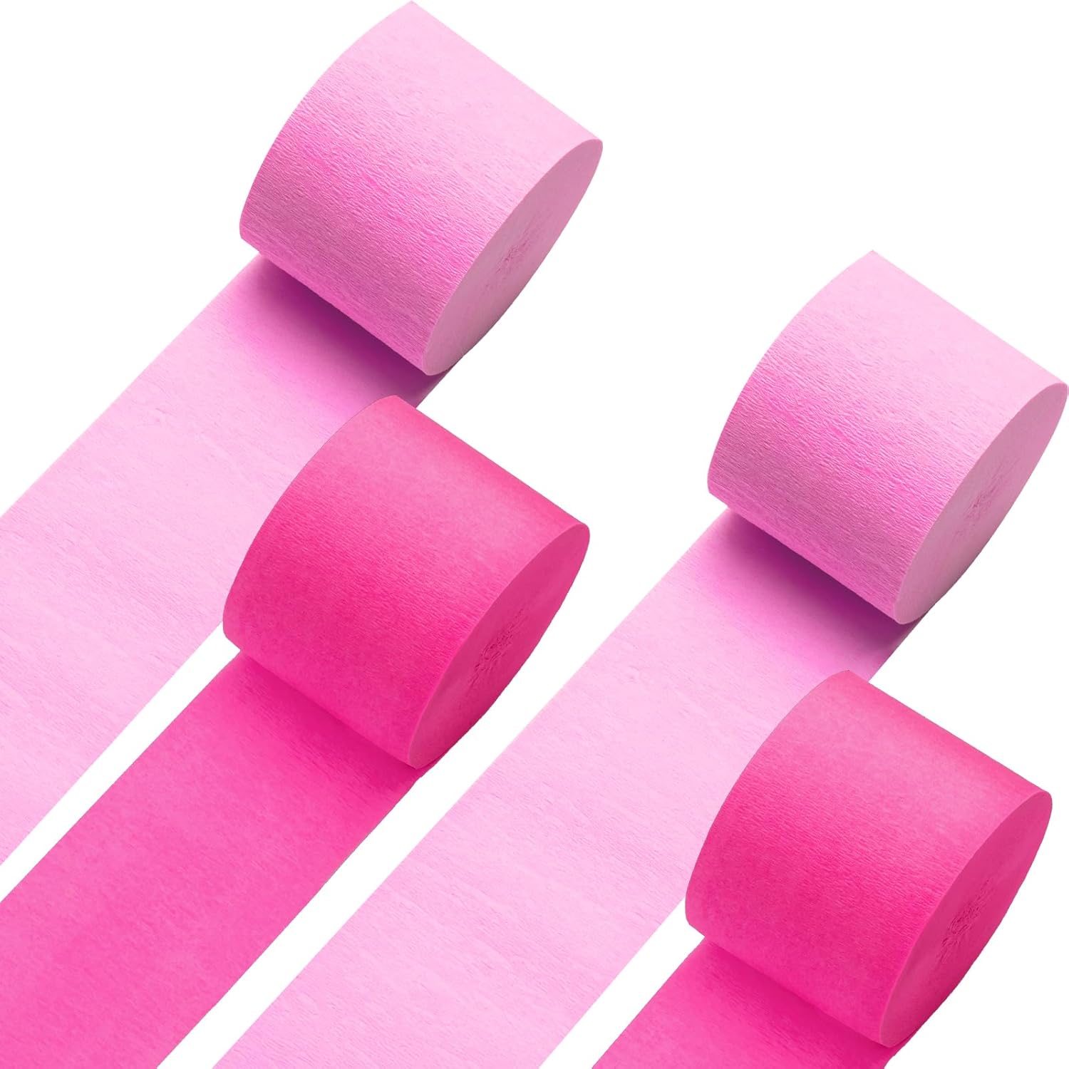 Crepe Paper Streamers 4Rolls 328ft, Pink and Hot Pink Party