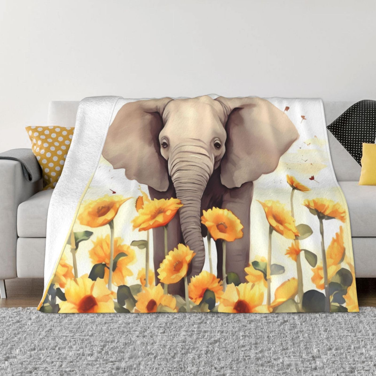Couverture éléphant en micro polaire pour des soirées cocooning et chaleureuses au salon
