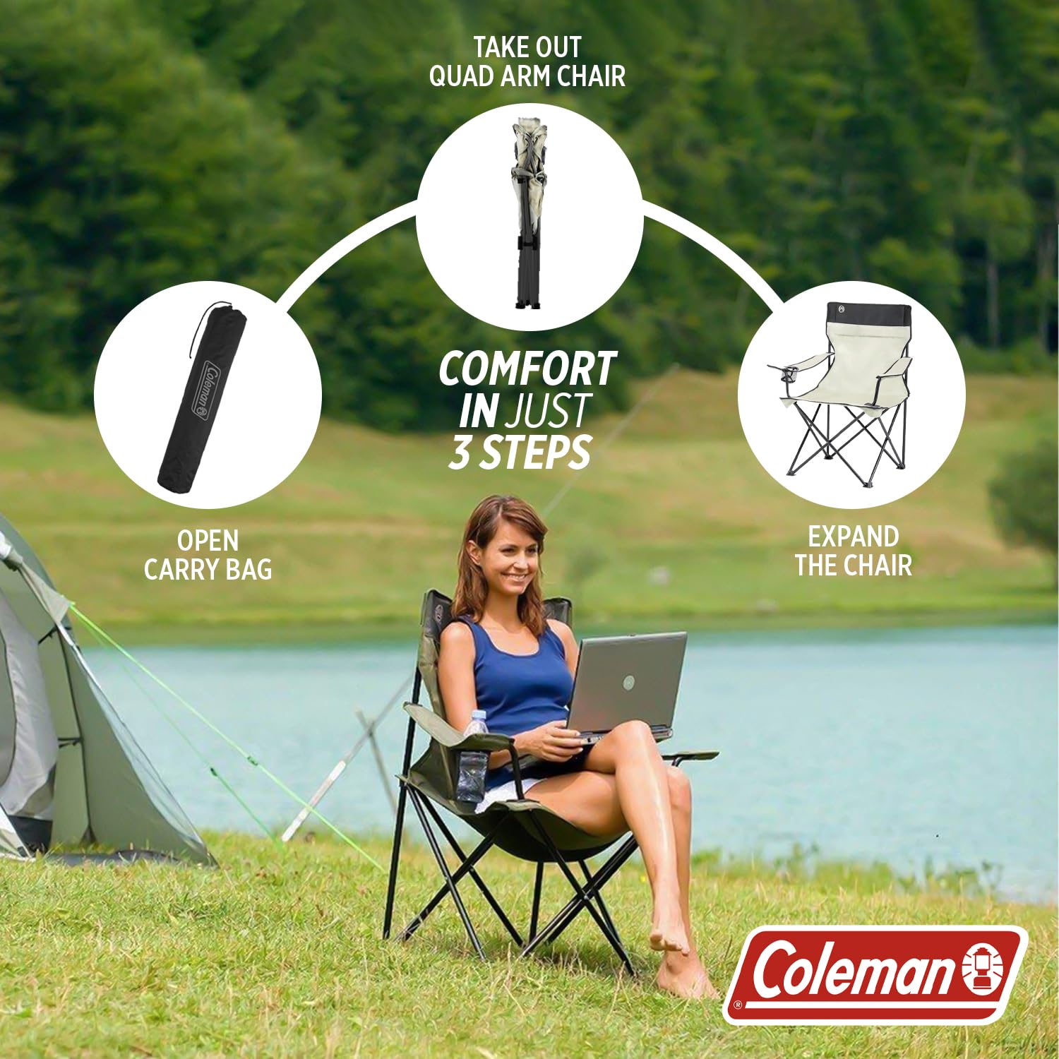 Buy Coleman Polyester Standard Quad Chair, Lightweight