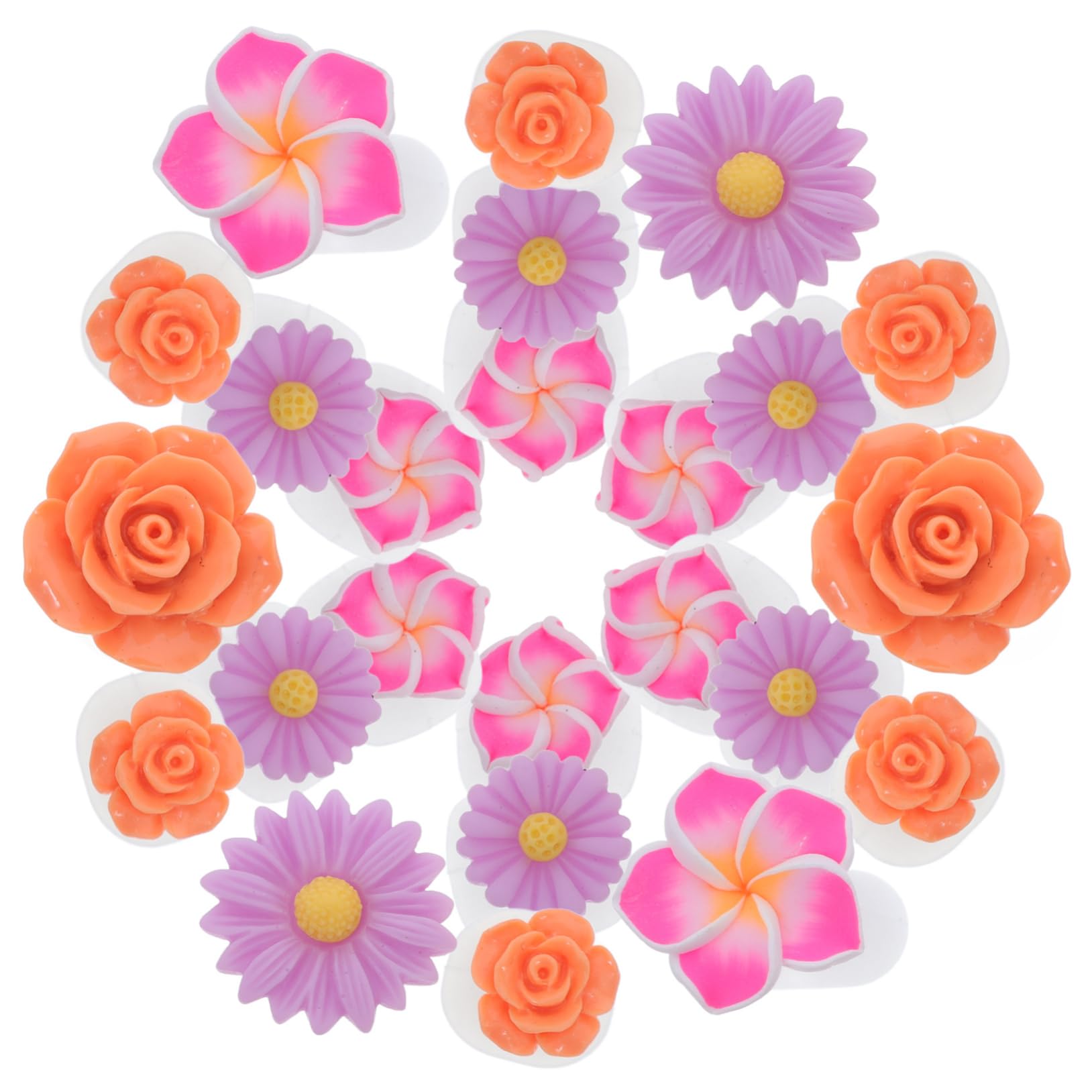 FRCOLOR Daisy Flower Toe Separators 24 Pack Nail Art Toe Spacers Soft Silicone for Men and Women