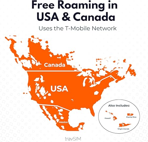 Miniatura 6 de travSIM Tarjeta SIM de México  Utiliza la red T-Mobile  Datos móviles de 5 GB  Roaming gratuito Estados Unidos y Canadá  La tarjeta SIM de México