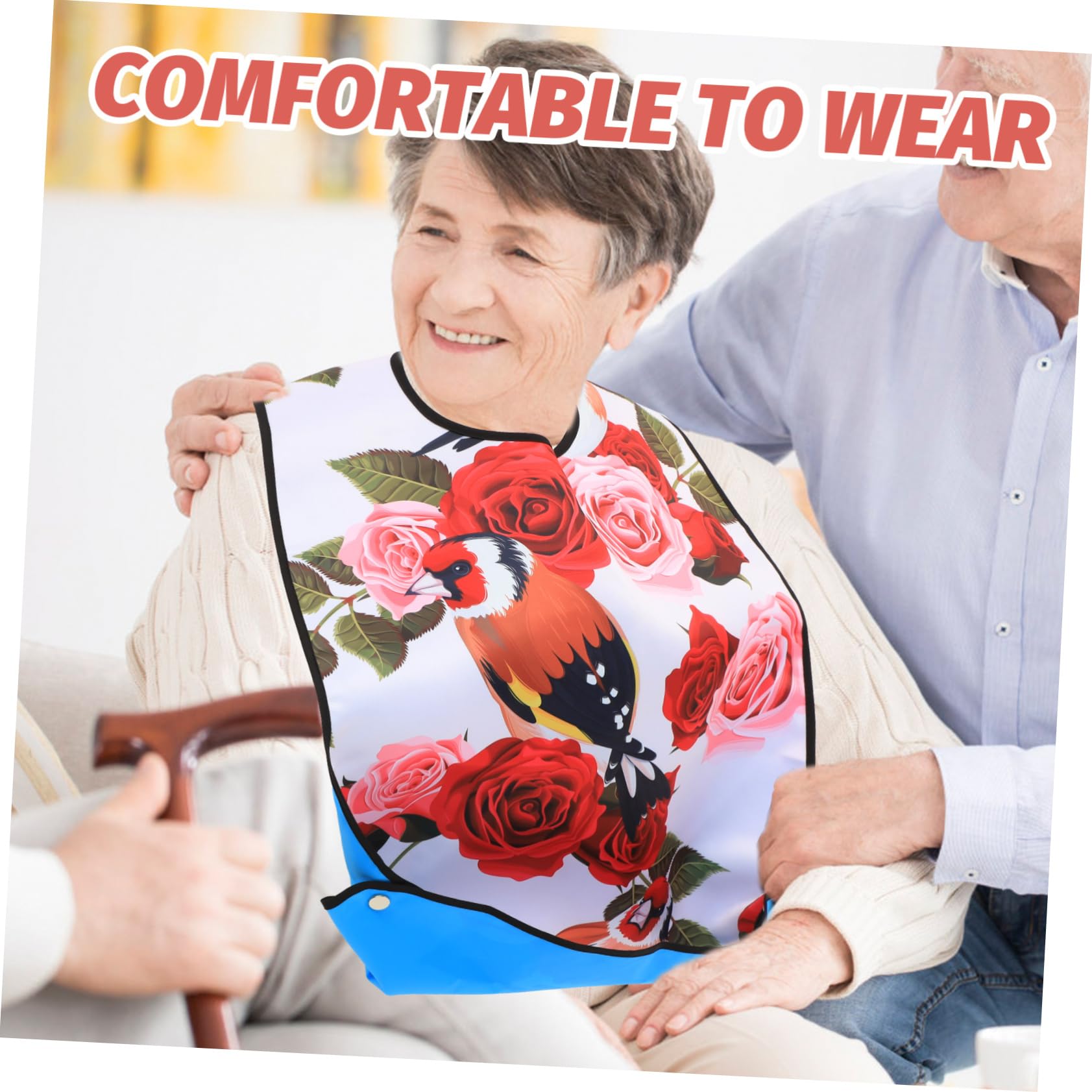 Healeved 3pezzi Bavaglino Riutilizzabile Design Stampato Protezione Per Abbigliamento Anziani e Disabilità Facile Indossare e Rimuovere Per Del Papà