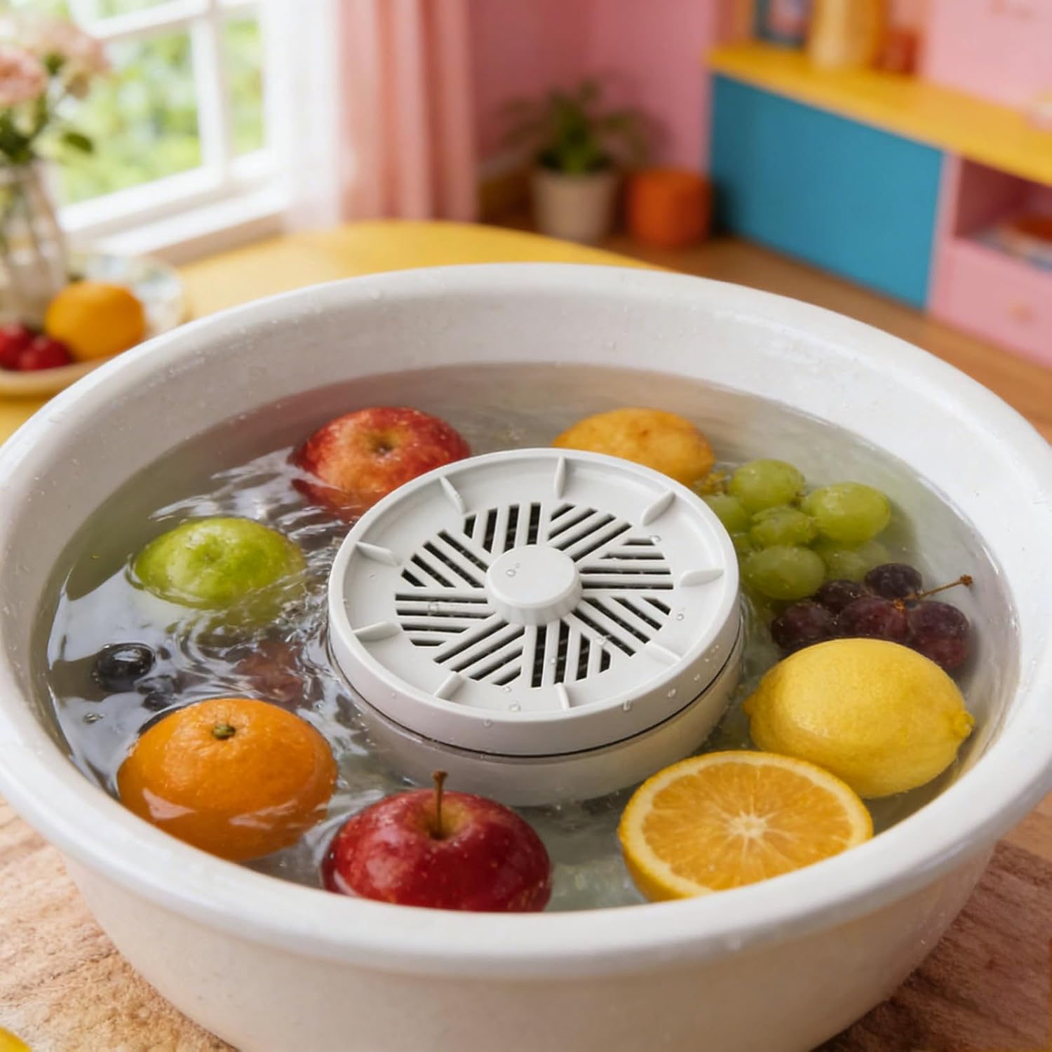 Portable USB Wireless Fruit and Vegetable Washing Machine - Waterproof Fruit Veggie Purifier with Advanced Purification Technology, Household Food Cleaner for Fruit, Vegetable, Rice, Tableware (White)