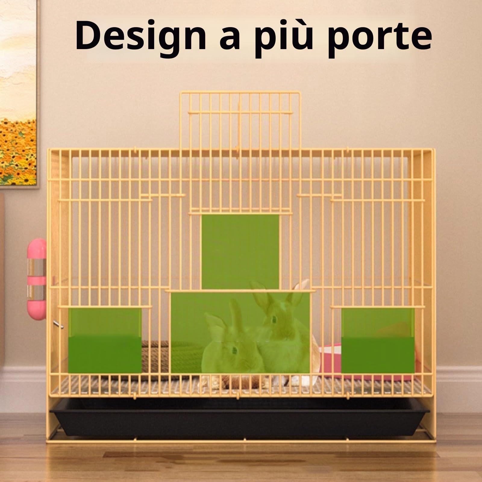 Gabbia per Conigli Pieghevole per Conigli/Gatti/Cochi D’India