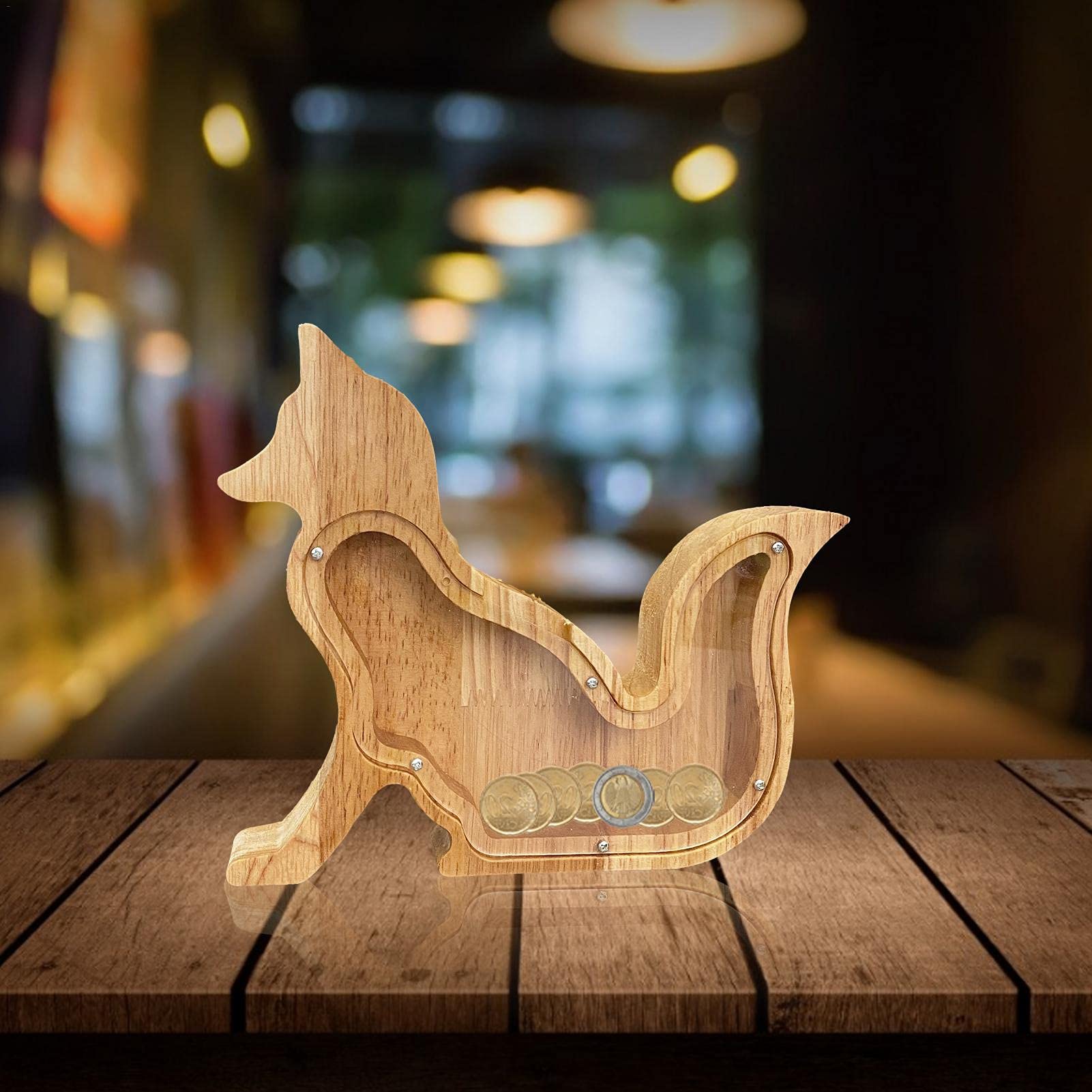 Tirelire En Forme De Tortue De Mer En Bois Et Acrylique