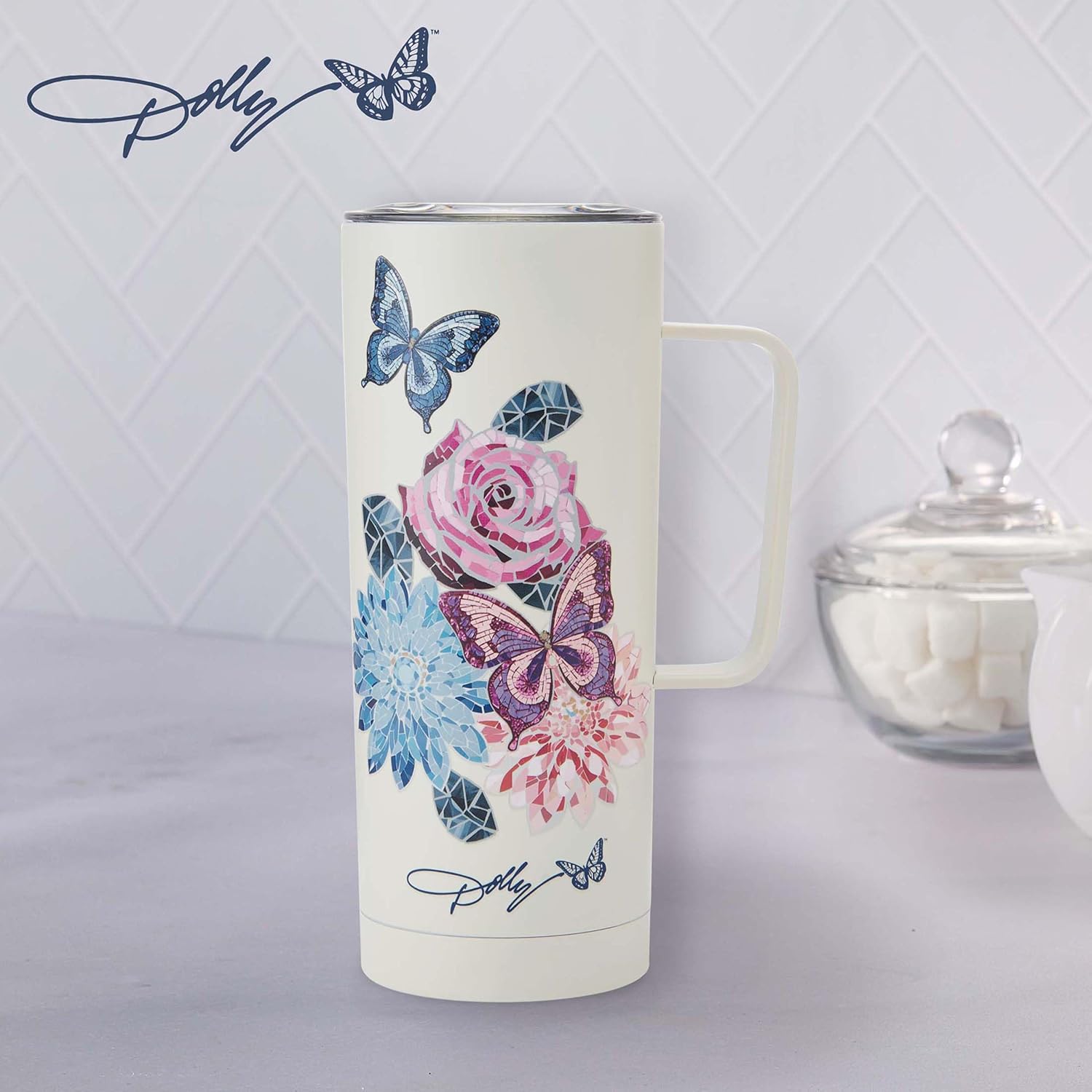 Dolly Parton Mug With Handle, Double Wall Vacuum Insulated Stainless Steel With Splash Resistant Slider Lid, Cold For Up To 24 Hours Or Hot For Up To 8 Hours, 20 Ounce, Jewel - Image 4