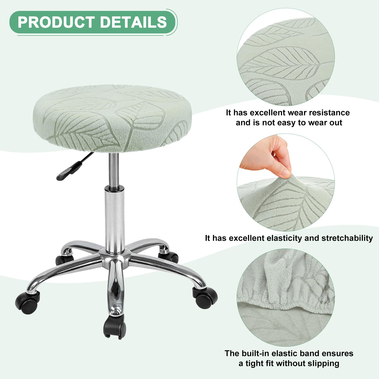 M METERXITY 2-Pack Bar Stool Covers Round - Image 2