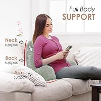 Vista 98 de Nestl Reading Pillow with Portable Laptop Lap Desk - Shredded Memory Foam Back Support Pillow for Sitting Up in Bed and Couch Rest Pillows with Navy