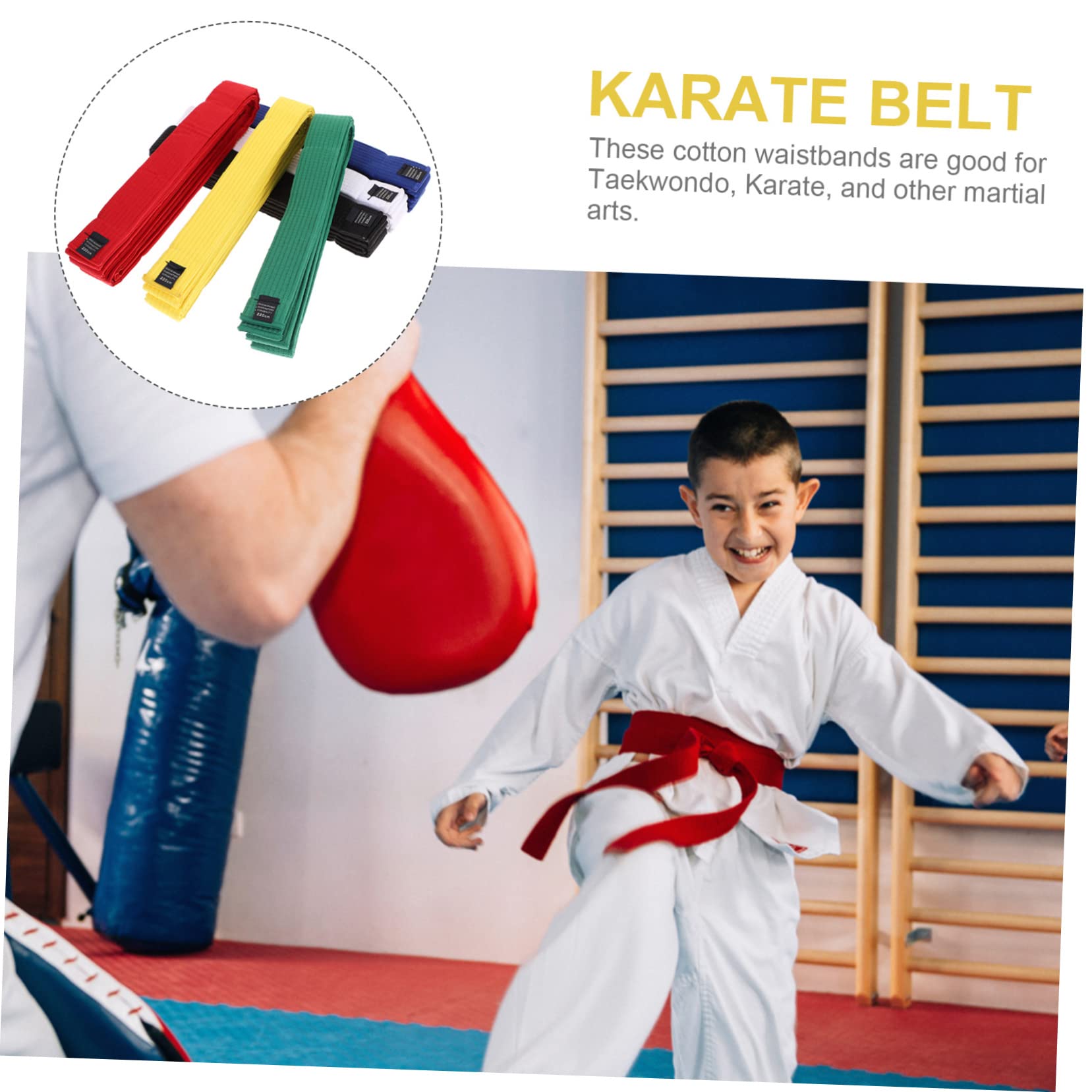 Happyyami Cintura Karate 6 Pezzi in Cotone, Cintura da Arti Marziali | Colori Assortiti, Cuciture Robuste, Resistente All'usura, Facile da Pulire