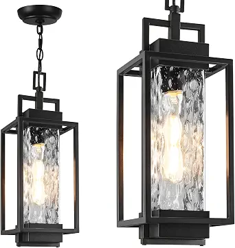 BesLowe 15” Outdoor Pendant Light with LED Bulb