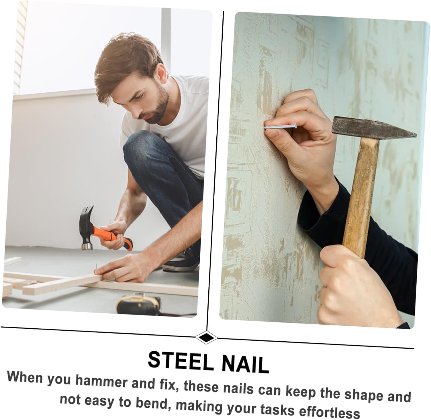 Versatile 3 Size Set 515pcs Galvanized Nails for Concrete Wall Tiling Siding Projects