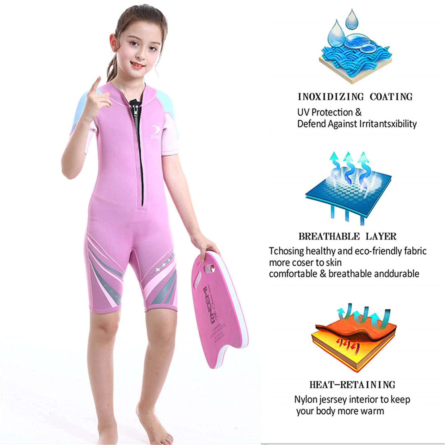 ZCCO Costume da bagno termico in neoprene per bambini, mute intere per ragazzi e ragazze