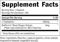 Vista 8 de Nutricost L-triptófano 500 mg, 120 cápsulas - con bioperina, sin gluten, sin OMG