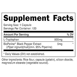 Nutricost L-Tryptophan 500mg, 120 Capsules (3 Bottles)