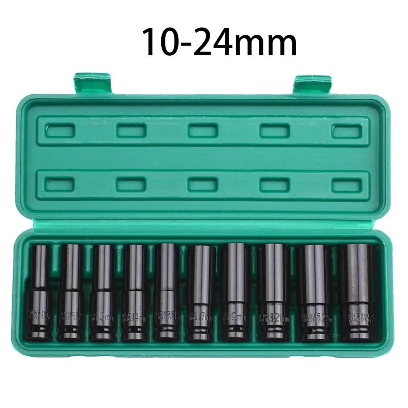 1/2Inch Drive 6-Point Impact Socket Set 10-Piece Metric Sizes 8-24m/10-24mm Carbon Steel Impact Socket Set(10-24mm)