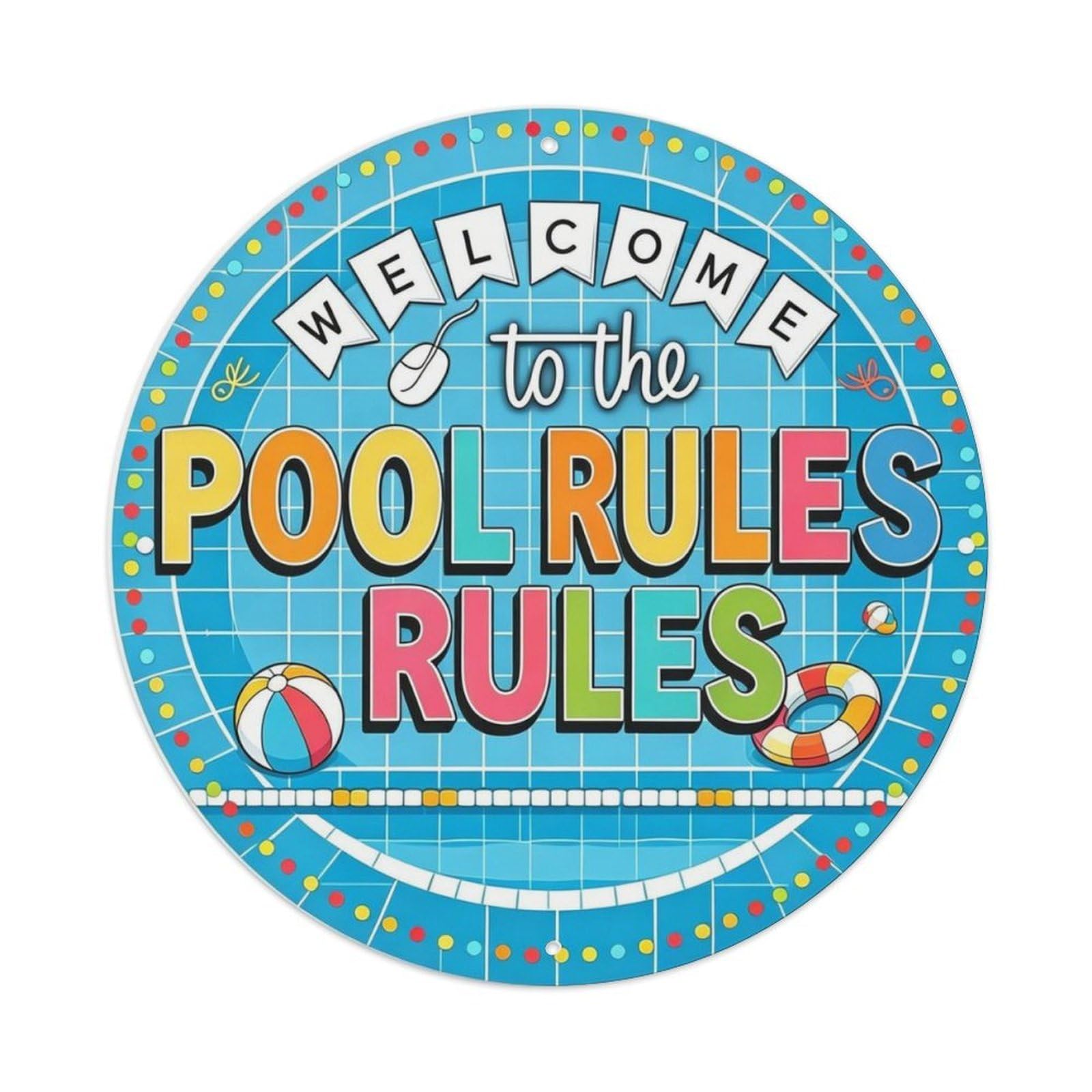 Swimming Pool Pool Rules Metal Tin Sign Plaque