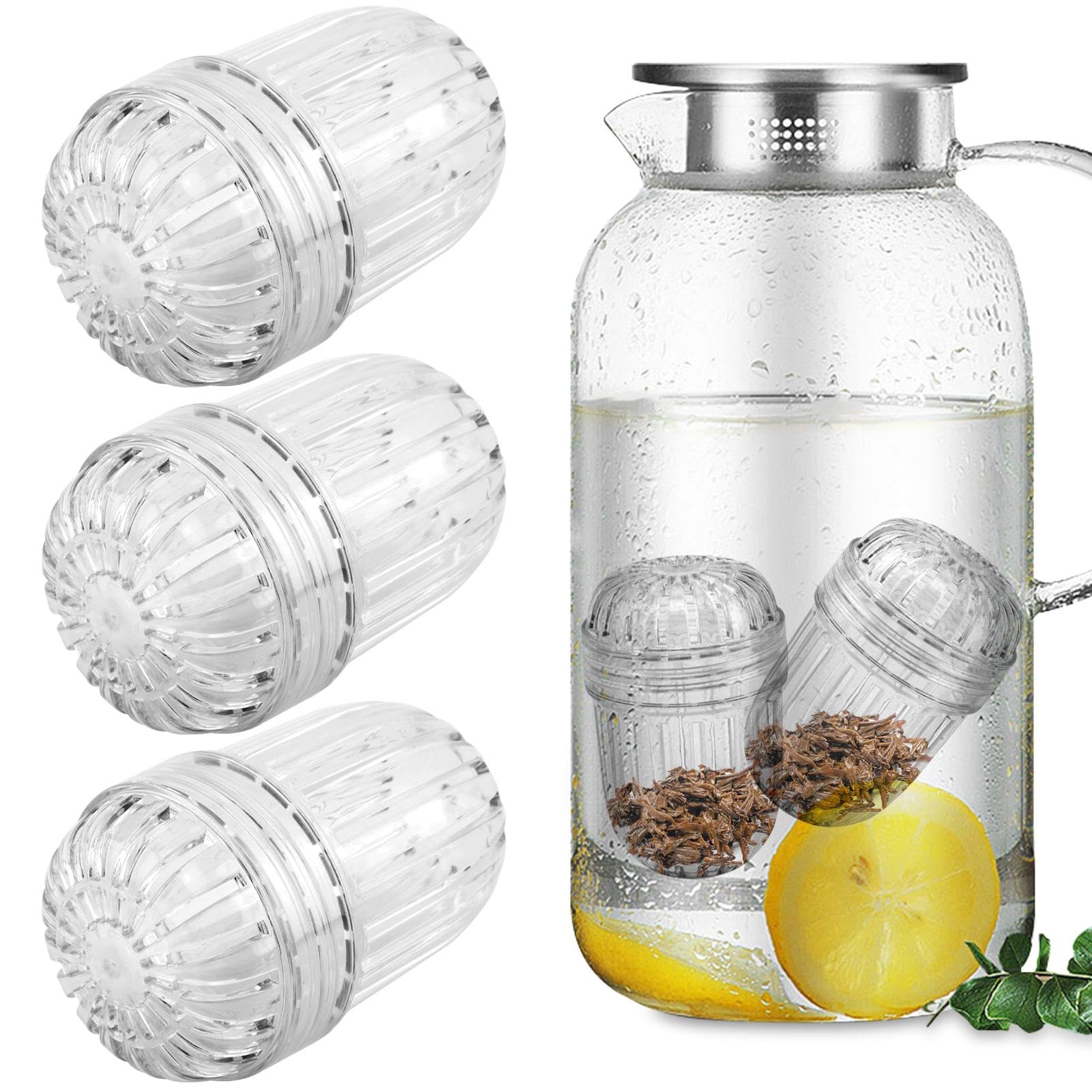 3PCS Clear Fruit Infuser, Tea Infuser for Wide Mouth Bottles, Tea Strainer Tennis Ball Compatible with Stanley,Hydro Flask, Iron Flask,Takeya, ThermoFlask and Similar