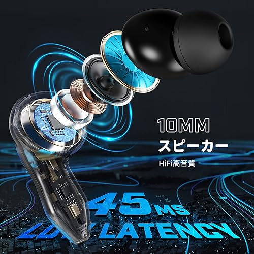 Miniatura 4 de EKSA Auriculares inalámbricos para juegos, auriculares Bluetooth para juegos móviles, deportes, música, latencia ultra baja de 38 ms, tiempo de