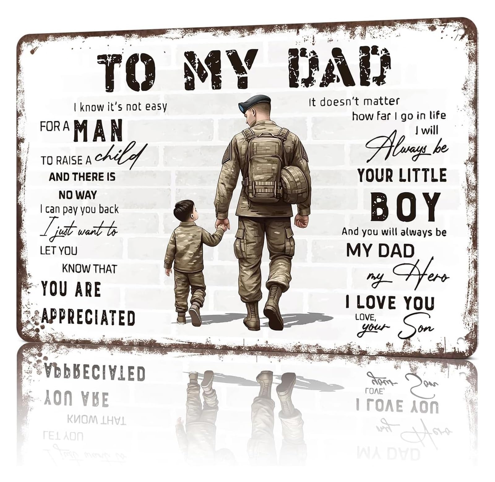 EXTOAOIK Sarcastic Metal Sign To My Dad Gift From Son Vintage Style Tin Board For Basement Workshop Game Room 8 X 12 inch