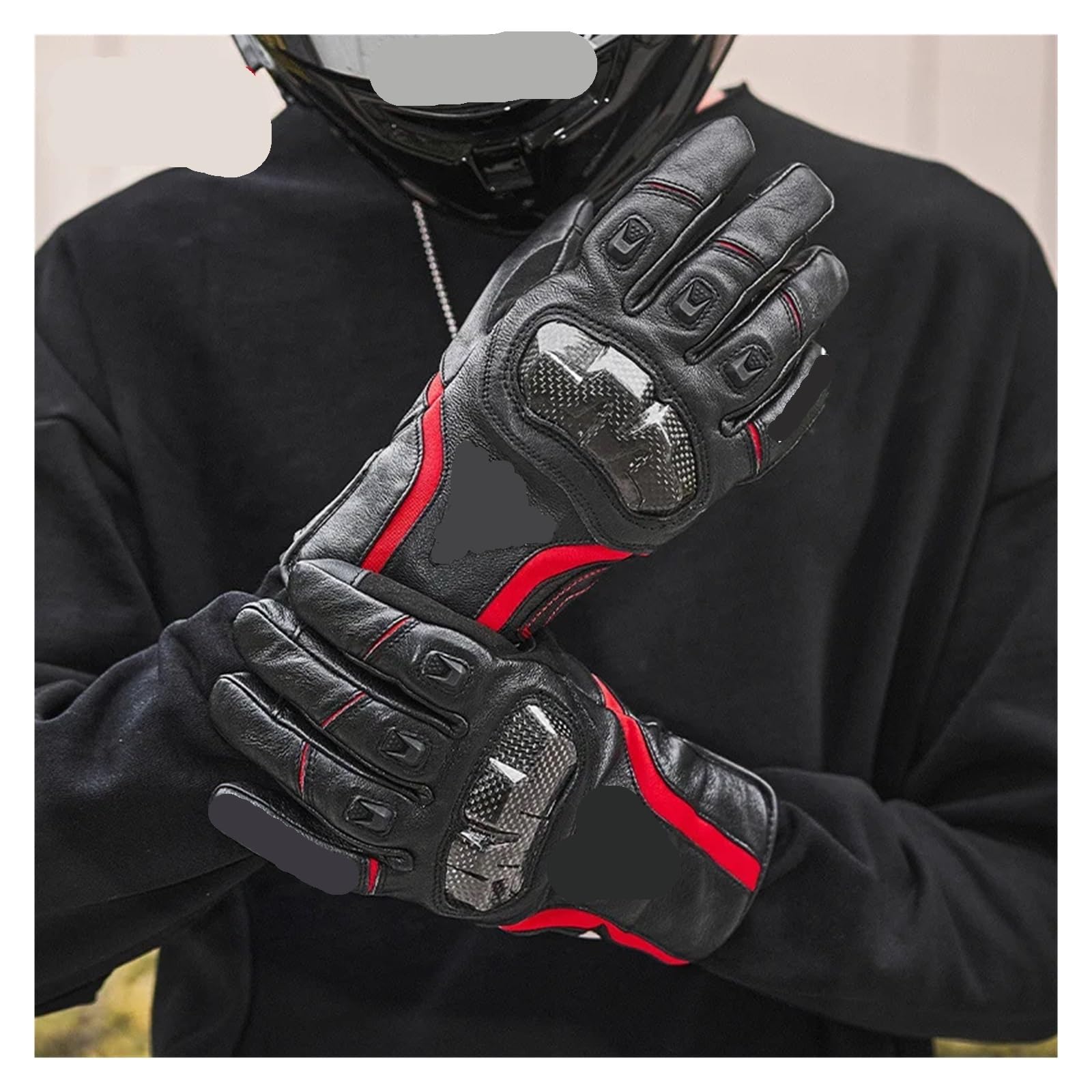 Gants Hiver Gants de Moto Homme Femme été Respirants en Cuir, Gants de Course for écrans tactiles, Protection Gant Homme