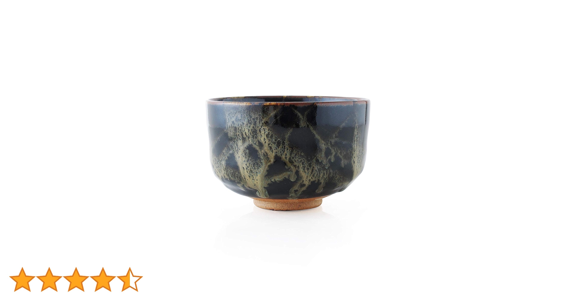 Amazon｜抹茶茶碗 : 有田焼 網目天目 楽型抹茶碗(570cc