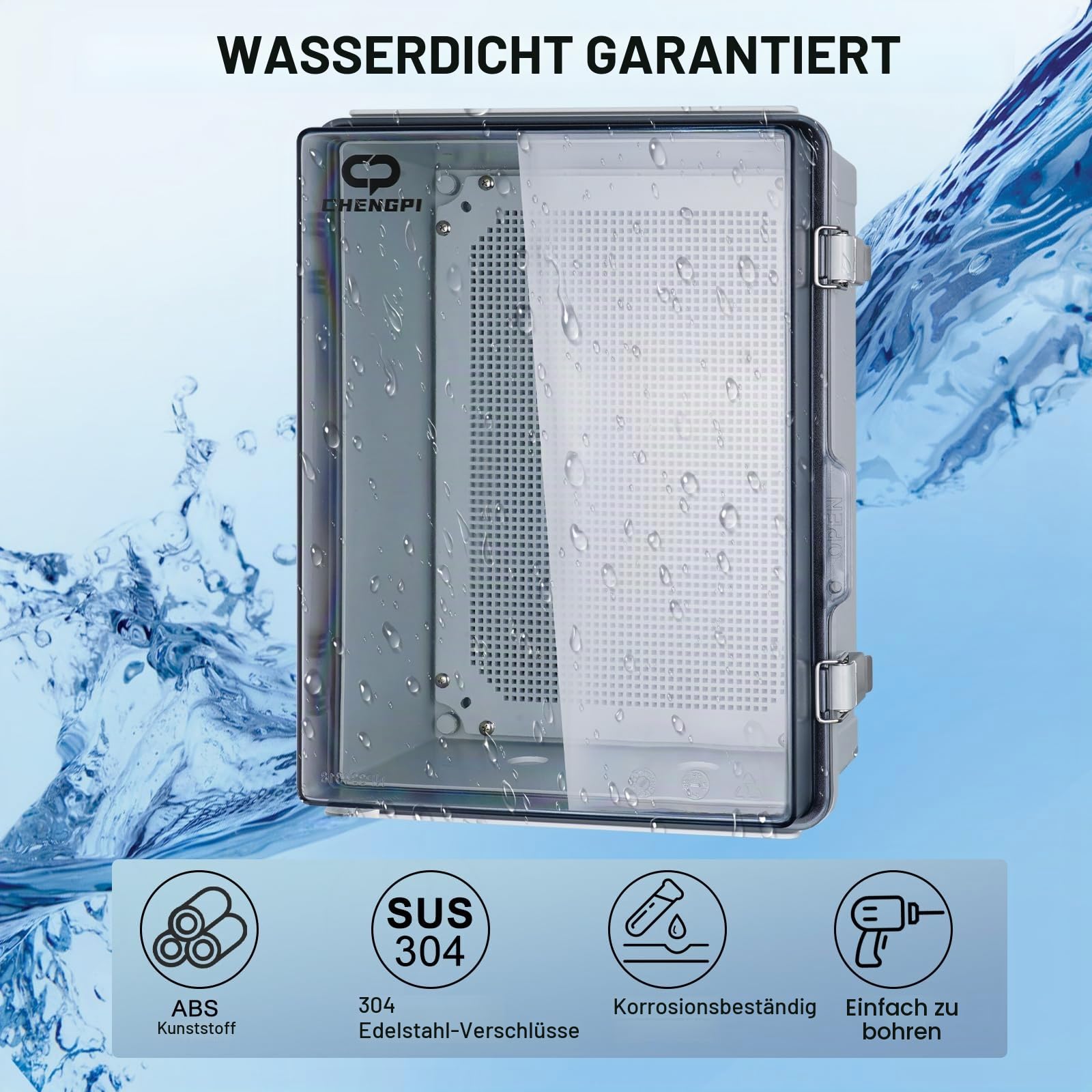 Wasserdichter Verteilerkasten für den Außenbereich,IP66 Abzweigkasten ABS Elektrisches Anschlusskästen,DIY Kunststoff Fall Verdrahtungs Schalter Box 330×430×180MM