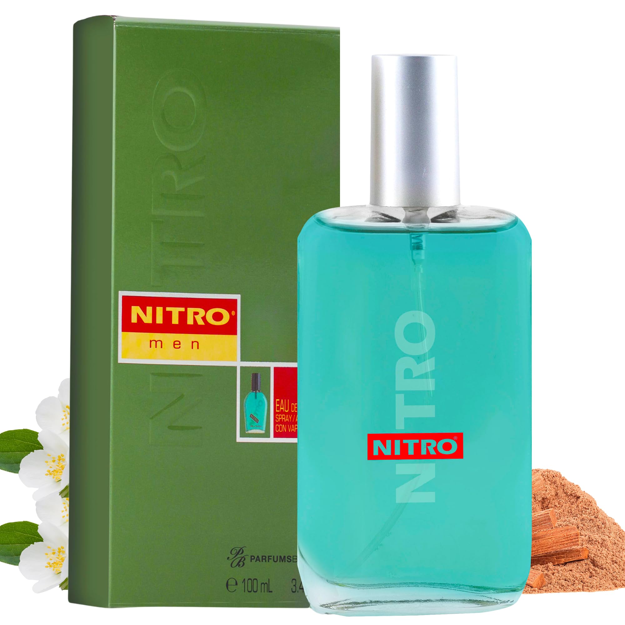 PB ParfumsBelcam Nitro Eau De Toilette Spray for Men Affordable Long-Lasting Woody Cologne with Fresh Apple Mint Pine