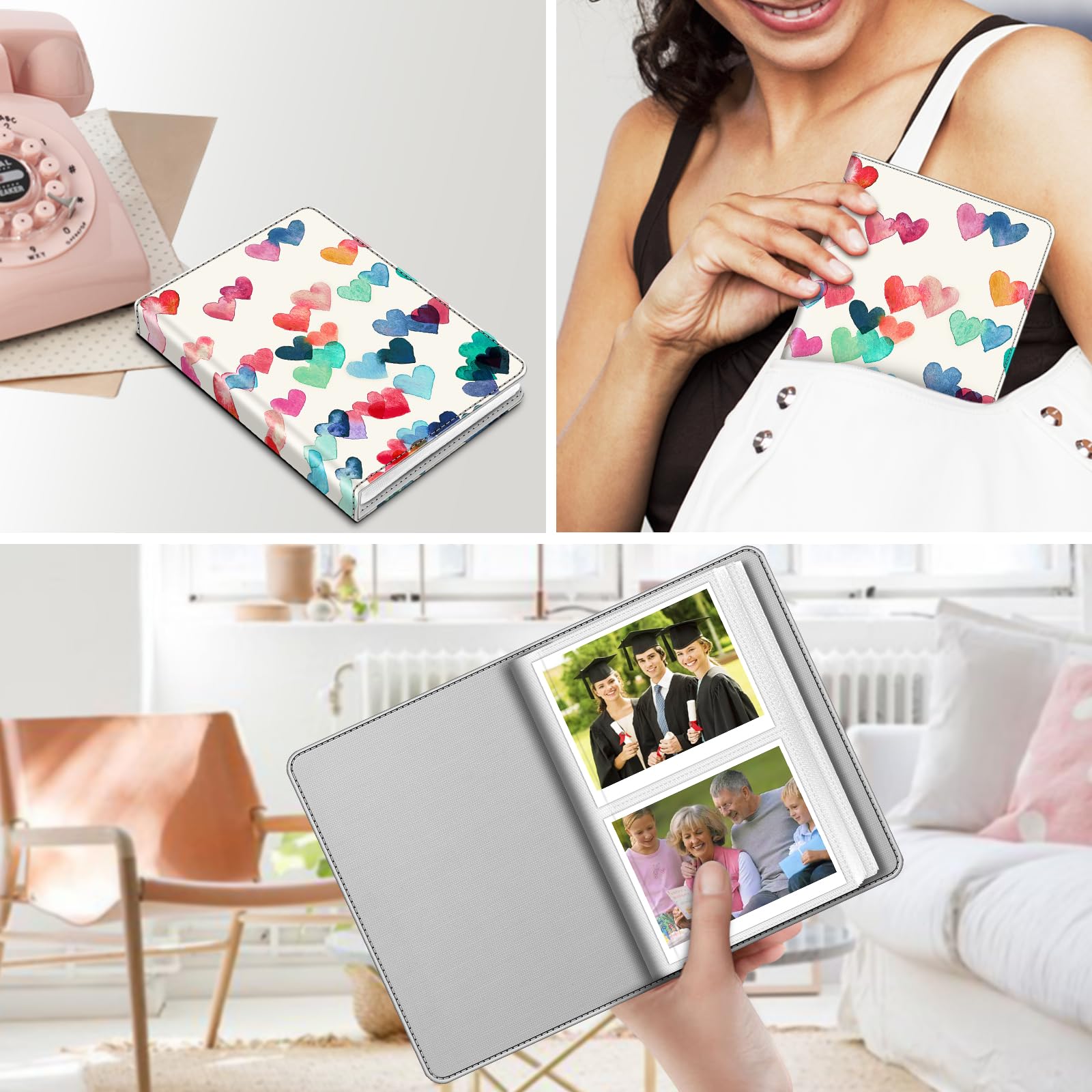 FINTIE Mini Album Photo 3.5 X 4.25 Pouces (8.9 X 10.8 Cm