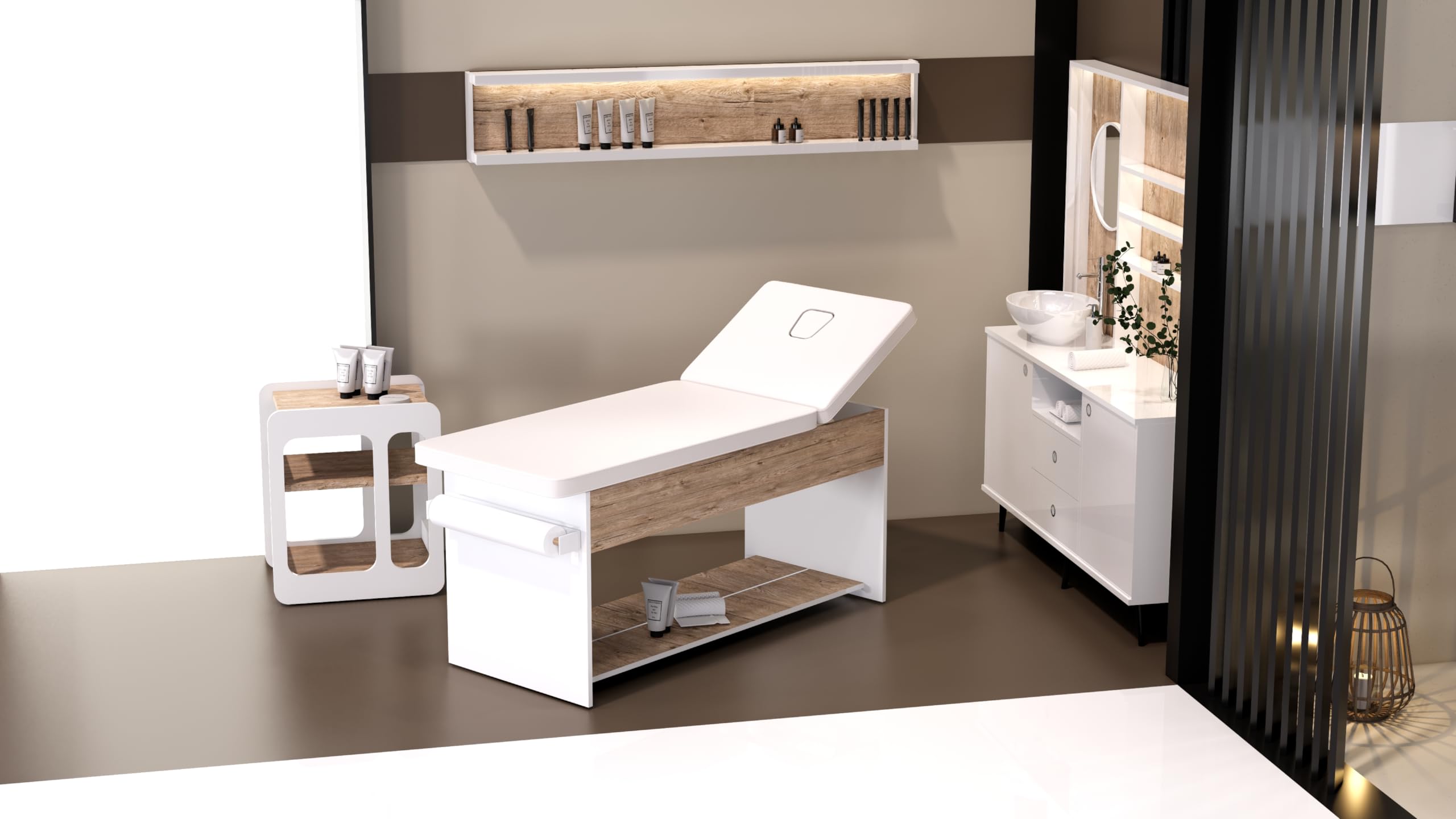 lettino massaggio professionale estetista, lettino centro estetico spa e centri benessere, modello Beauty Bianco