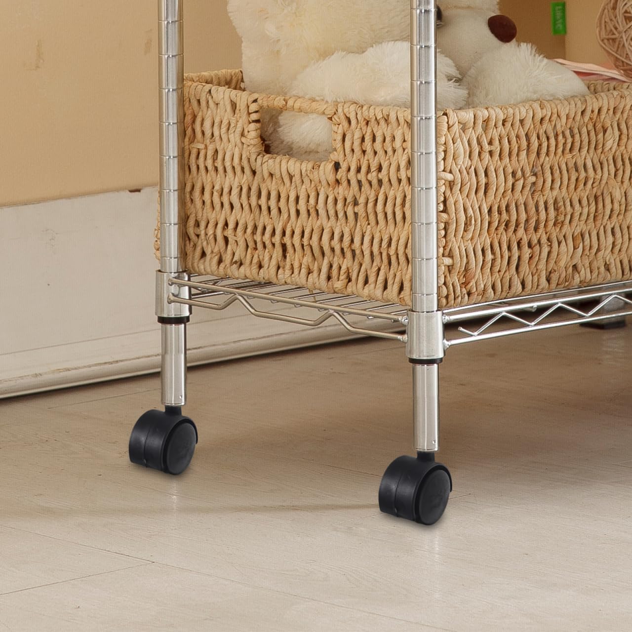 PRETYZOOM 2 Pack Universal Replacement Caster Wheels for Furniture and Laundry Racks Sturdy Metal Swivel Cart Casters Smooth Silent 360 Degree Rotating Wheels for Tables Trolleys and Storage Units