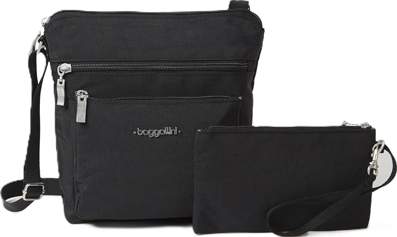 Baggallini Bolsos cruzados de bolsillo para mujer 8x8 Pequeño bolso de viaje ligero duradero resistente al agua con Rfid